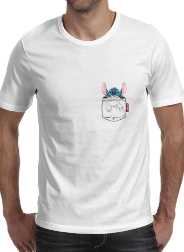  Importable stitch para Manga curta T-shirt homem em torno do pescoço