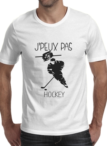  Je peux pas jai hockey sur glace para Manga curta T-shirt homem em torno do pescoço