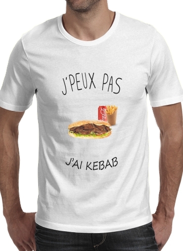  Je peux pas jai kebab para Manga curta T-shirt homem em torno do pescoço