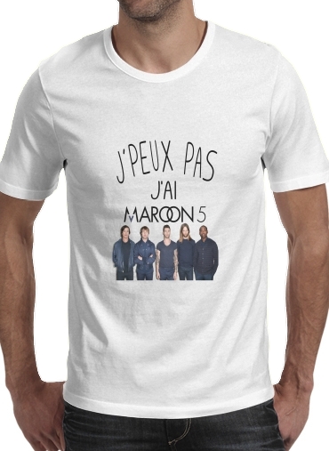  Je peux pas jai Maroon 5 para Manga curta T-shirt homem em torno do pescoço