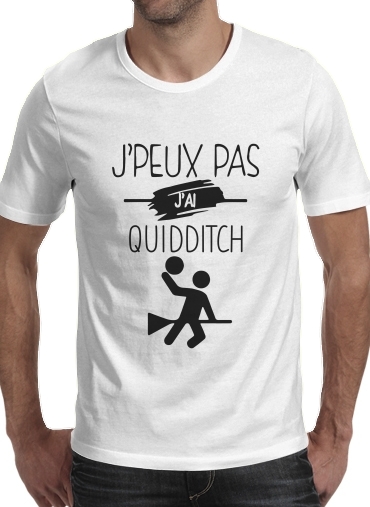  Je peux pas jai Quidditch para Manga curta T-shirt homem em torno do pescoço