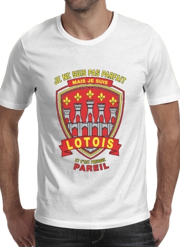  Je suis lotois para Manga curta T-shirt homem em torno do pescoço