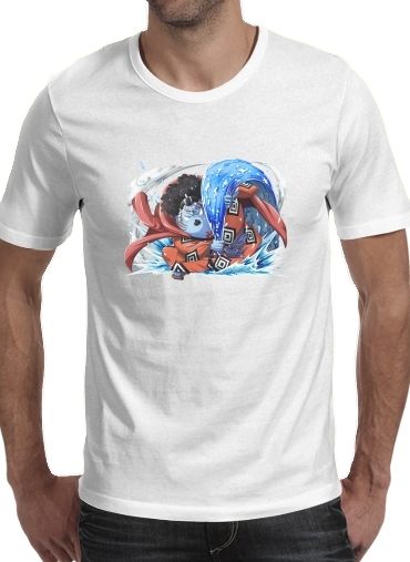  Jinbe Knight of the Sea para Manga curta T-shirt homem em torno do pescoço