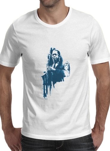  John Coltrane Jazz Art Tribute para Manga curta T-shirt homem em torno do pescoço