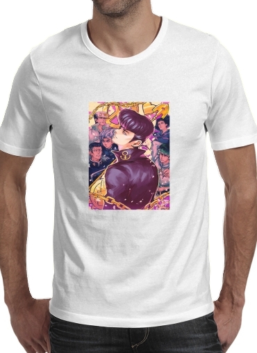 Jojo Bizarre para Manga curta T-shirt homem em torno do pescoço