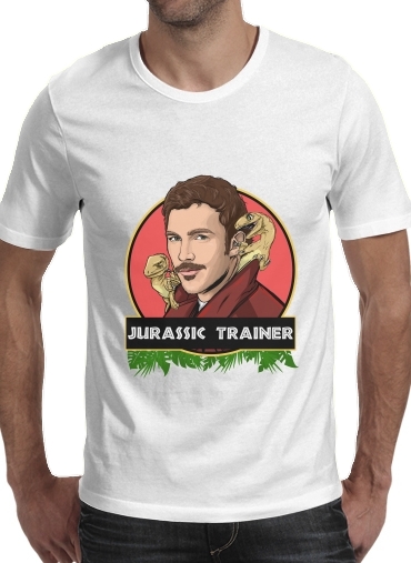  Jurassic Trainer para Manga curta T-shirt homem em torno do pescoço