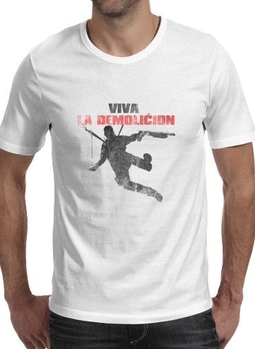  Just Cause Viva La Demolition para Manga curta T-shirt homem em torno do pescoço