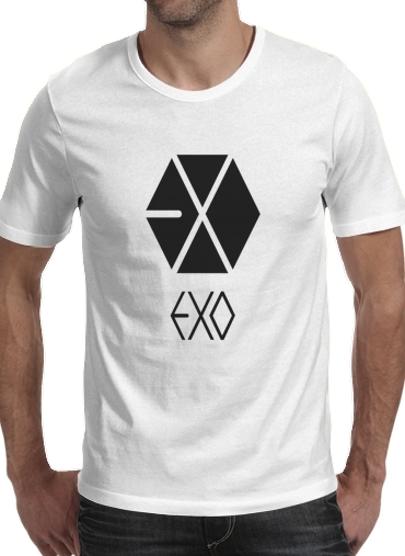  K-pop EXO - PTP para Manga curta T-shirt homem em torno do pescoço