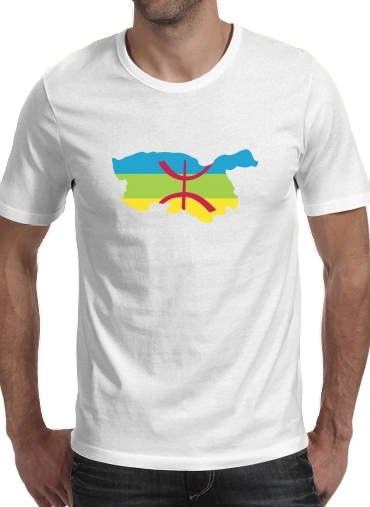  Kabyle para Manga curta T-shirt homem em torno do pescoço