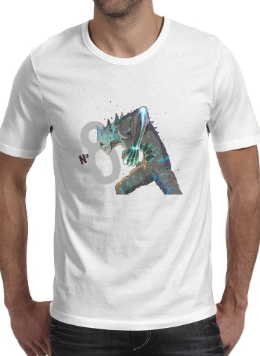  Kaiju Number 8 para Manga curta T-shirt homem em torno do pescoço