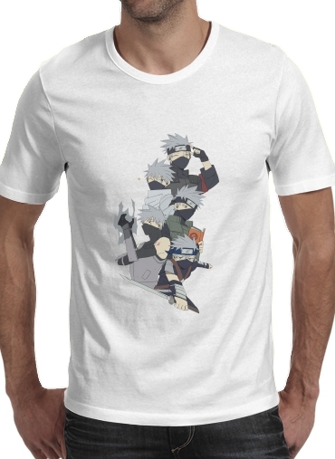  Kakashi Evolution para Manga curta T-shirt homem em torno do pescoço
