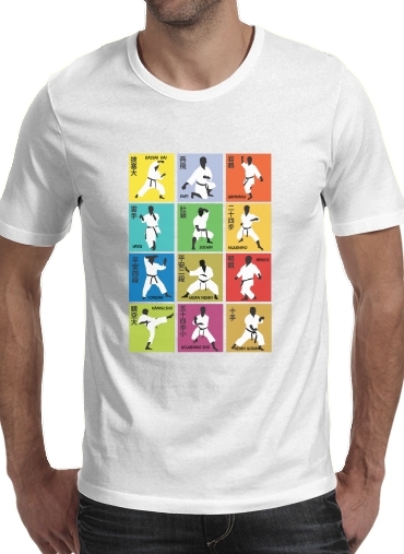  Karate techniques para Manga curta T-shirt homem em torno do pescoço