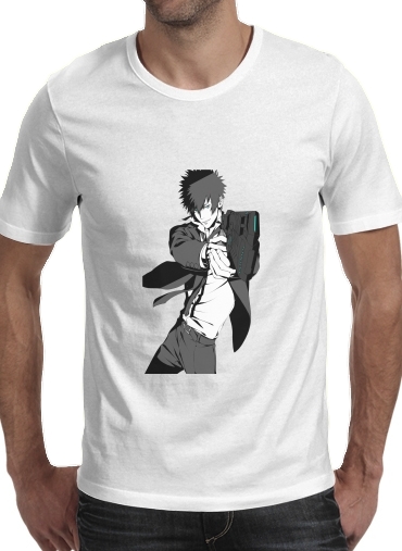  Kogami psycho pass para Manga curta T-shirt homem em torno do pescoço