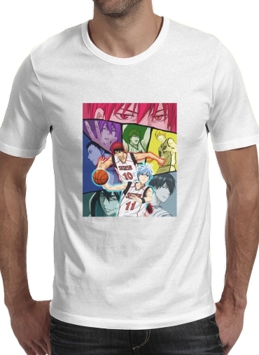  Kuroko no basket Generation of miracles para Manga curta T-shirt homem em torno do pescoço