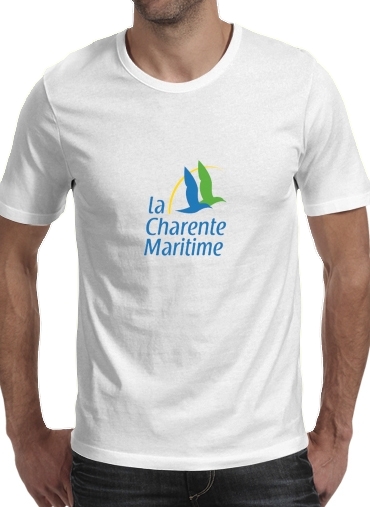  La charente maritime para Manga curta T-shirt homem em torno do pescoço