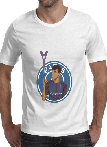  Le nouveau titi Parisien Ney Jr Paris para Manga curta T-shirt homem em torno do pescoço