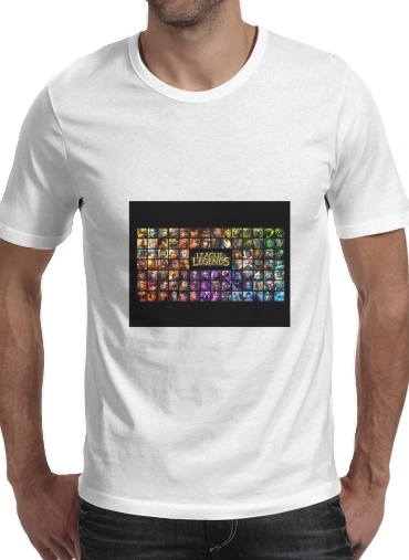  League Of Legends LOL - FANART para Manga curta T-shirt homem em torno do pescoço