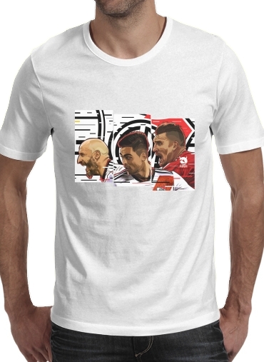  Libertadores Trio Gallina para Manga curta T-shirt homem em torno do pescoço