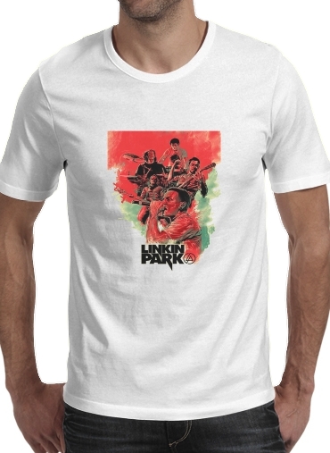  Linkin Park para Manga curta T-shirt homem em torno do pescoço