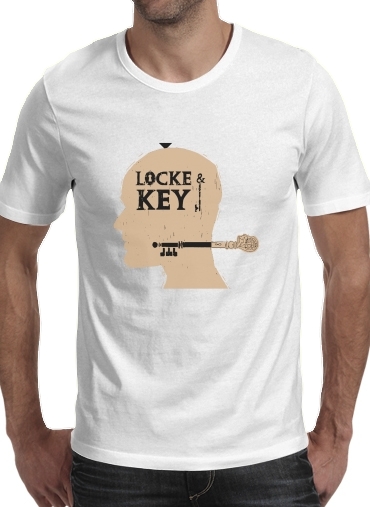  Locke Key Head Art para Manga curta T-shirt homem em torno do pescoço