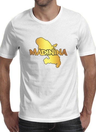  Madina Martinique 972 para Manga curta T-shirt homem em torno do pescoço