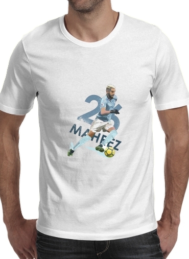 Mahrez para Manga curta T-shirt homem em torno do pescoço