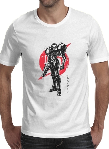  Metroid Galactic para Manga curta T-shirt homem em torno do pescoço