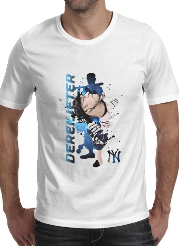  MLB Legends: Derek Jeter New York Yankees para Manga curta T-shirt homem em torno do pescoço