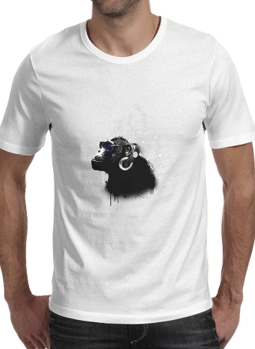  macaco Traveler para Manga curta T-shirt homem em torno do pescoço