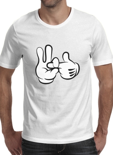  Mouse finger fuck para Manga curta T-shirt homem em torno do pescoço