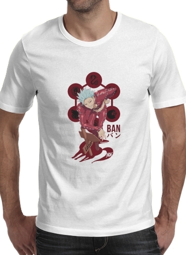  Nanatsu No Tazai Ban Loser para Manga curta T-shirt homem em torno do pescoço