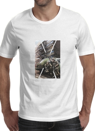  Navy Seals Team para Manga curta T-shirt homem em torno do pescoço