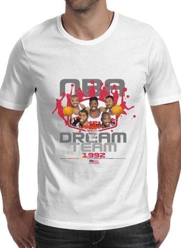  NBA Legends: Dream Team 1992 para Manga curta T-shirt homem em torno do pescoço