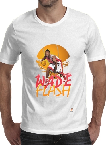  NBA Legends: Dwyane Wade para Manga curta T-shirt homem em torno do pescoço
