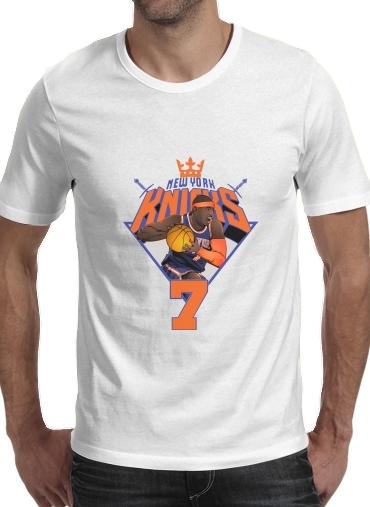  NBA Stars: Carmelo Anthony para Manga curta T-shirt homem em torno do pescoço