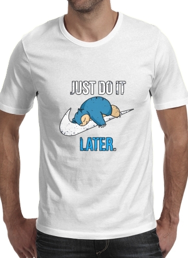  Nike Parody Just do it Late X Ronflex para Manga curta T-shirt homem em torno do pescoço