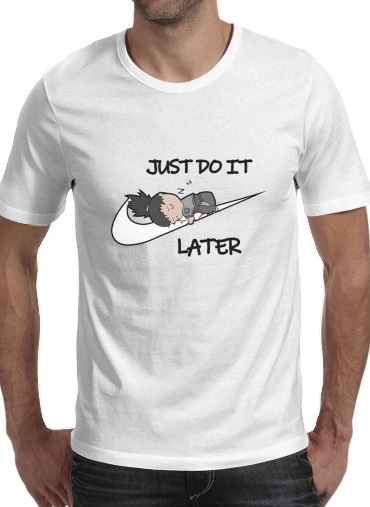  Nike Parody Just do it Later X Shikamaru para Manga curta T-shirt homem em torno do pescoço