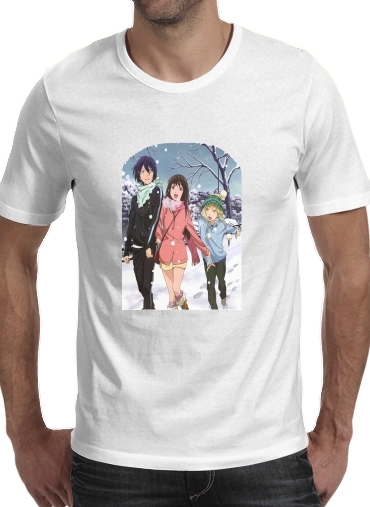 Noragami para Manga curta T-shirt homem em torno do pescoço