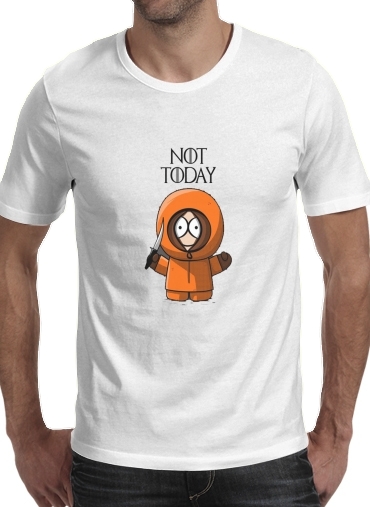  Not Today Kenny South Park para Manga curta T-shirt homem em torno do pescoço