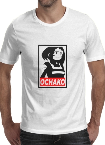  Ochako Boku No Hero Academia para Manga curta T-shirt homem em torno do pescoço