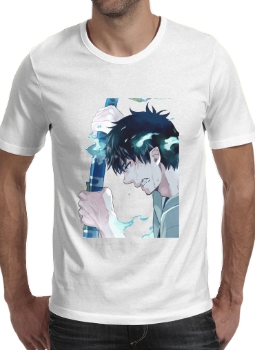  Okumura Rin Exorcist para Manga curta T-shirt homem em torno do pescoço
