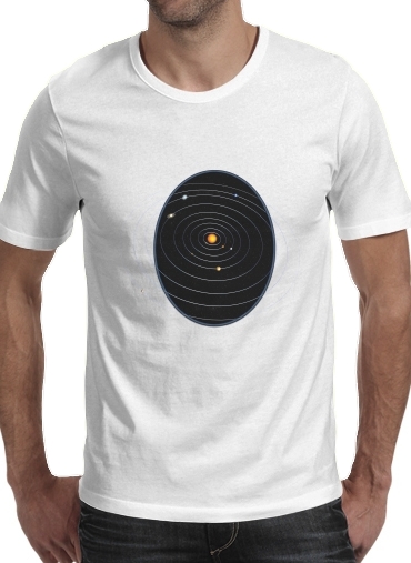  Our Solar System para Manga curta T-shirt homem em torno do pescoço