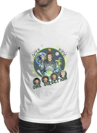  Outer Space Collection: One Direction 1D - Harry Styles para Manga curta T-shirt homem em torno do pescoço