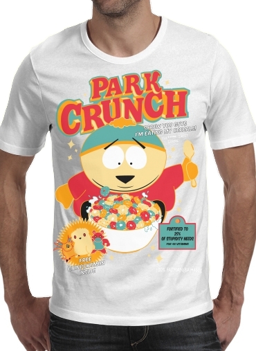  Park Crunch para Manga curta T-shirt homem em torno do pescoço