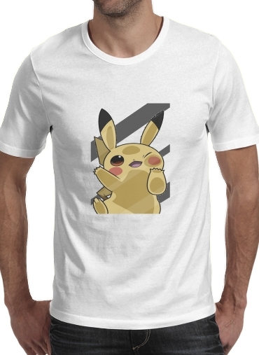  Pikachu Lockscreen para Manga curta T-shirt homem em torno do pescoço