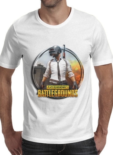  playerunknown's battlegrounds PUBG para Manga curta T-shirt homem em torno do pescoço