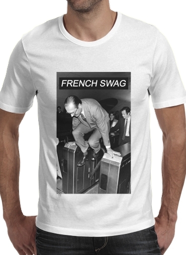 black- President Chirac Metro French Swag para Manga curta T-shirt homem em torno do pescoço