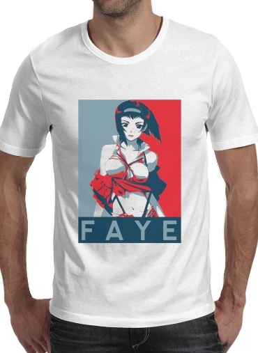  Propaganda Faye CowBoy para Manga curta T-shirt homem em torno do pescoço
