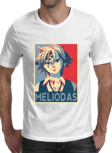  Propaganda Meliodas Demon Tatoo para Manga curta T-shirt homem em torno do pescoço