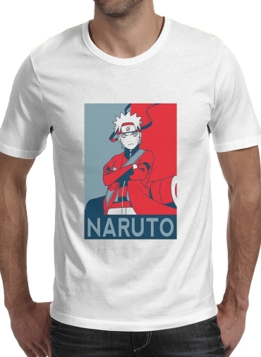  Propaganda Naruto Frog para Manga curta T-shirt homem em torno do pescoço